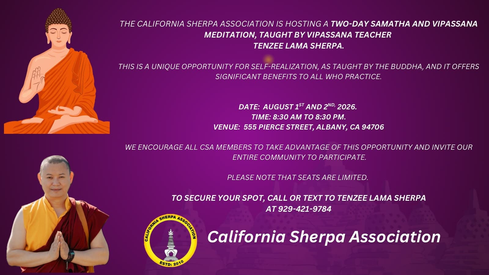 Two-day Samatha and Vipassana meditation,
